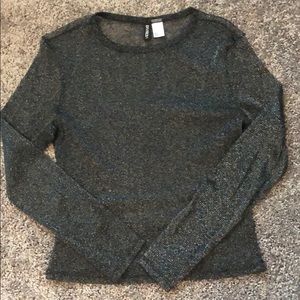 Black see-through long sleeve top